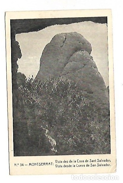 Cartoline: TARJETA POSTAL. MONTSERRAT. VISTA DES DE LA COVA DE SANT SALVADOR. N&ordm; 34.