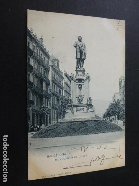 Postales: BARCELONA MONUMENTO DE CLAV&Eacute; - Foto 1