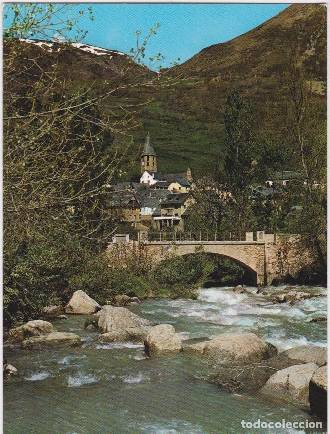 Postales: VALL D'ARAN, SALARDU, RIO GARONA - EDICIONES ARRIBAS 2028 - EDITADA EN 1966 - S/C
