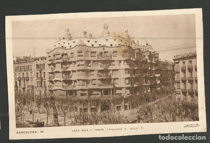 Postales: BARCELONA-CASA MILA I CAMPS-GAUDI-58-ZERKOWITZ-VER REVERSO EN BLANCO-(59.898)