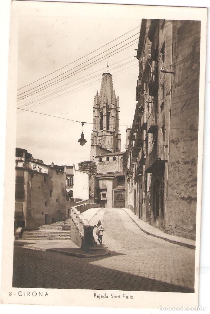 Postales: Girona. 8. Pujada San Felix. Marcada detras, GM. nueva. Vell i Bell