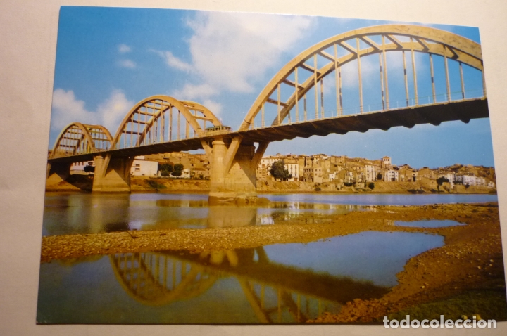 Postales: POSTAL MORA DE EBRO .-PUENTE SOBRE EL EBRO - Foto 1