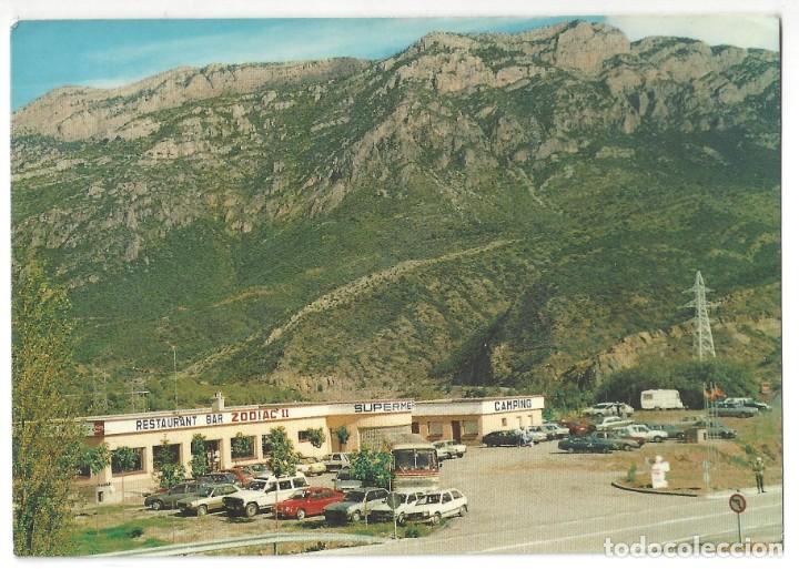 Postales: CAMARASA.- LA NOGUERA. CAMPING ZODIAC II. COCHES ANTIGUOS. L&Eacute;RIDA- SIN CIRCULAR