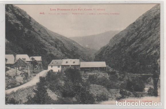 Postales: 443 Los Pirineos. 1&ordf; serie. Valle de Aran. Ponteau cerca Les Vista general.