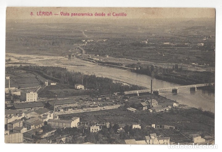 Postales: L&Eacute;RIDA.- N&ordm; 8, VISTA PANOR&Aacute;MICA DESDE EL CASTILLO. SOL Y BENET- SIN CIRCULAR