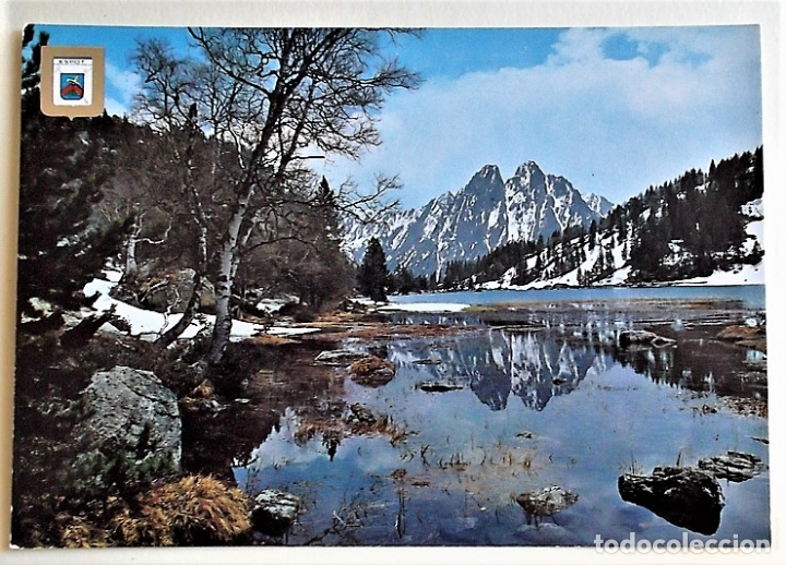 Postales: Vall d'Espot. 903 Lago de Sant Maurici y vista de Els Encantats. Escudo de Oro. Nueva. Color