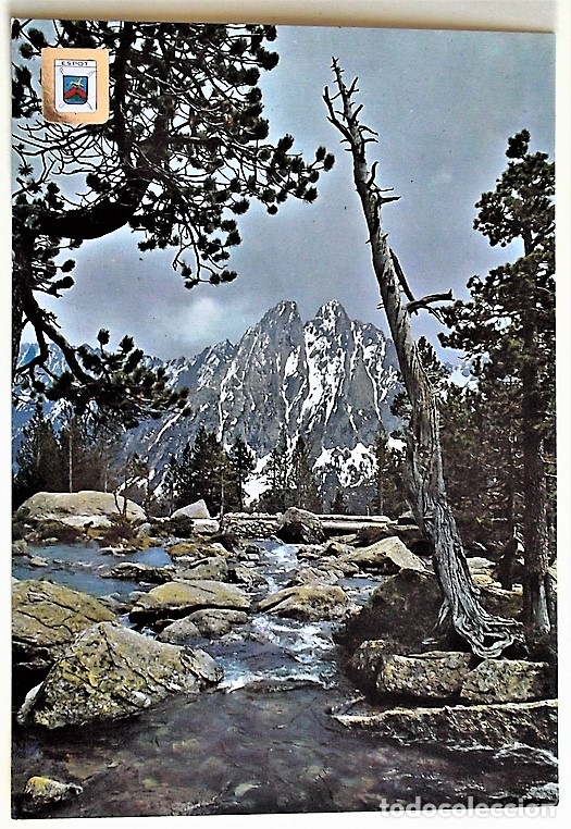 Postales: Vall d'Espot. 910 Lago de Sant Maurici y vista de Els Encantats. Escudo de Oro. Nueva. Color