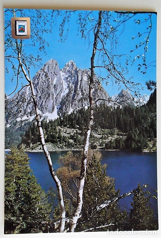 Postales: Vall d'Espot. 5190 Lago de Sant Maurici y vista de Els Encantats. Escudo de Oro. Nueva. Color