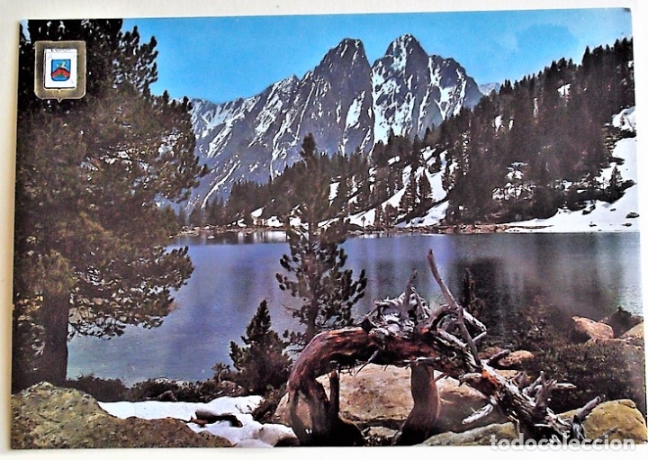 Postales: Vall d'Espot. 906 Lago de Sant Maurici y vista de Els Encantats. Escudo de Oro. Nueva. Color