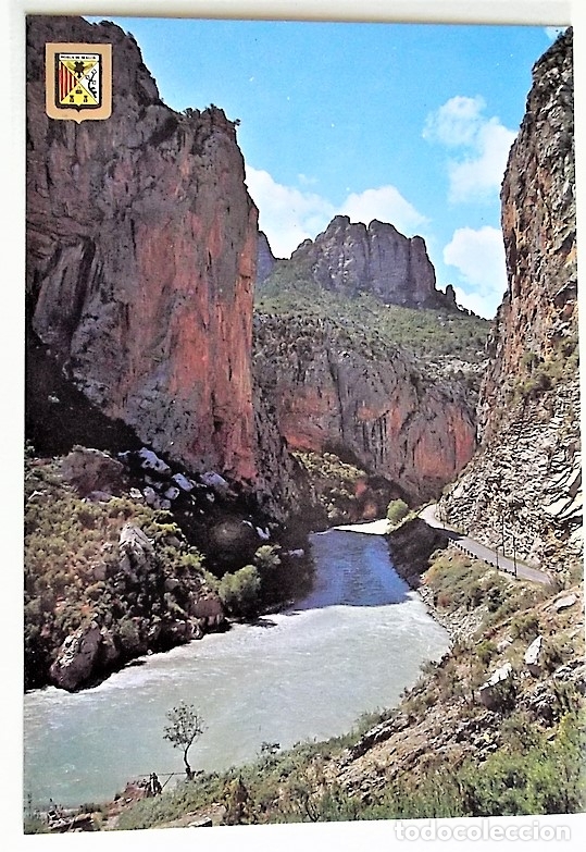 Postales: El Pallars. 970 Congosto de Collegats y r&iacute;o Noguera Pallaresa. Escudo de Oro. Nueva. Color