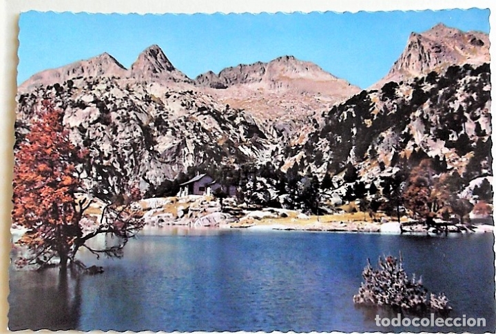 Postales: Valle de Espot. 5029 Refugio Jos&eacute; Mar&iacute;a Blanch en el Lago Tort. Ocicina Municipal Pobla de Segur. Nu