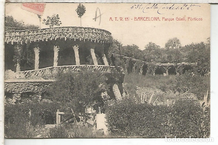 Postales: BARCELONA PARQUE G&Uuml;ELL ESCRITA 1905 - Foto 1