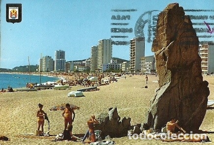 Postcards: POSTAL A COLOR N&ordm; 6859 PLAYA DE ARO COSTA BRAVA PLAYA ESCRITA 1973 COMERCIAL ESCUDO DE ORO