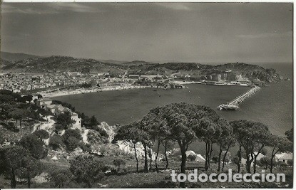 Cartes Postales: ANTIGUA POSTAL SERIE N&ordm; 5 COSTA BRAVA N&ordm; 20 SAN FELIU DE GUIXOLS VISTA PARCIAL DESDE SAN TELMO FOTO