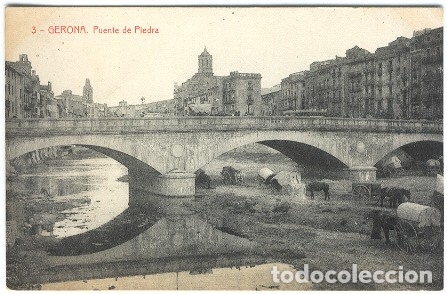 Postales: Gerona.- Puente de Piedra - Foto 1