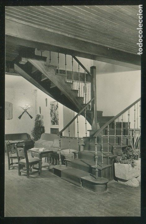 Postales: Les. *Interior del Hostal del Isard* Escrita. - Foto 1