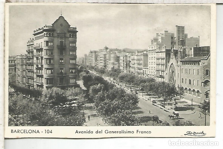 Postales: BARCELONA AV GENERALISIMO SIN ESCRIBIR - Foto 1