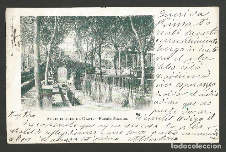 Postales: OLOT-ALREDEDORES-FUENTE MOXINA-42-A.MAURI-VER REVERSO SIN DIVIDIR-(61.554)