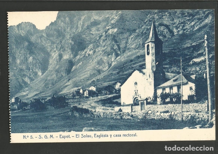Postales: ESPOT-EL SOLAU, ESGLESIA Y CASA RECTORAL-5-THOMAS-VER REVERSO-(61.650)