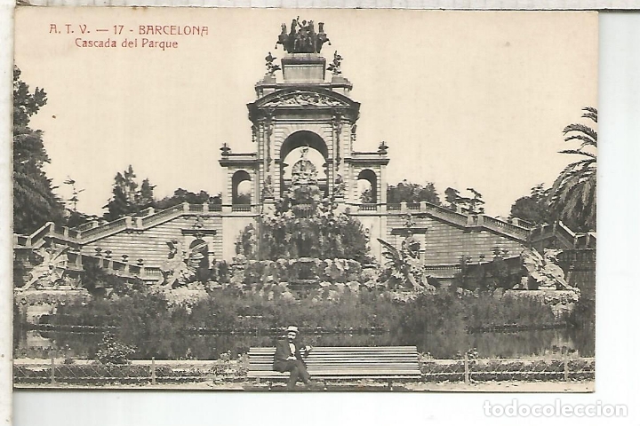 Postales: BARCELONA CASCADA DEL PARQUE ESCRITA - Foto 1