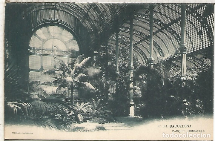 Postales: BARCELONA PARQUE UMBRACULO DORSO SIN DIVIDIR - Foto 1