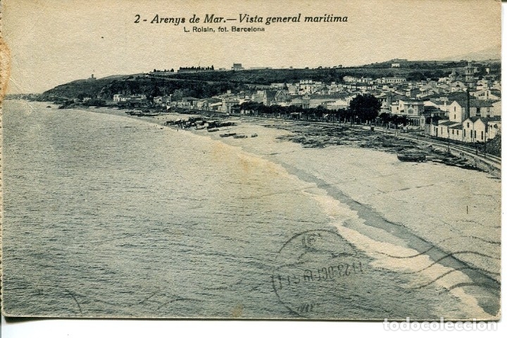 Postales: ARENYS DE MAR-VISTA GENERAL MAR&Iacute;TIMA-ROISIN
