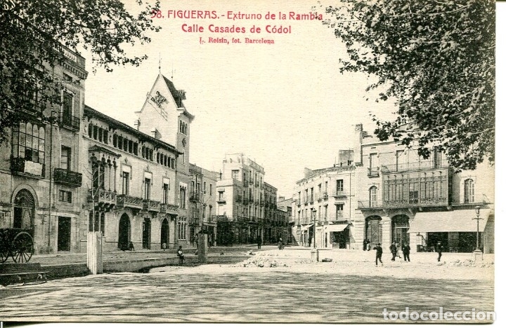 Postkarten: FIGUERAS-ESTRUNO DE LA RAMBLA-CALLE CASADES DE C&Oacute;DOL-ROISIN N&ordm; 58