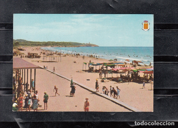 Postales: TARRAGONA.- 64 PLAYA LARGA, AL FONDO TORRE DE LA MORA