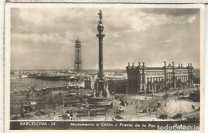 Postales: BARCELONA MONUMENTO A COLON ESCRITA - Foto 1