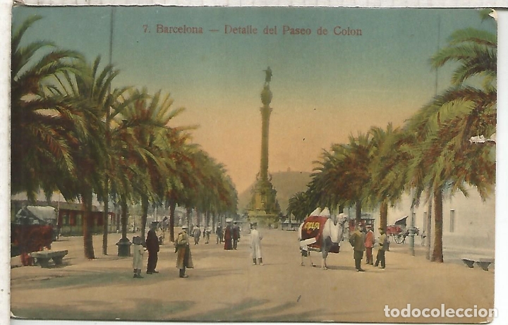 Postales: BARCELONA MONUMENTO A COLON ESCRITA - Foto 1