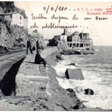 Postales: PS8242 ARENYS DE MAR \'BALNEARIO MONTE CALVARIO\'. A.T.V. CIRCULADA. 1910