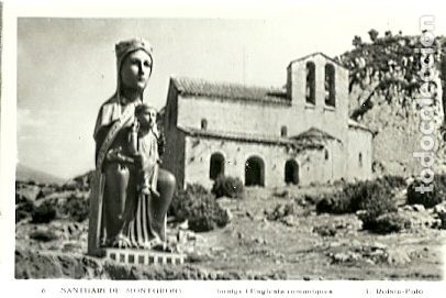 Cartoline: ANTIGUA POSTAL 6 SANTUARI DE MONTGRONY IMATGE I ESGLESIA ROMANICA L ROISIN