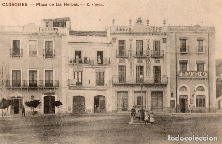 Postales: cadaqu&eacute;s. plaza de las herbes. e. costa - Foto 1