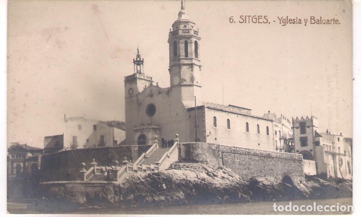Postales: POSTAL SITGES - YGLESIA Y BALUARTE. - Foto 1