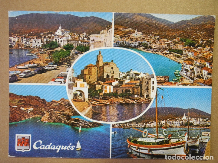 Postales: Cadaqu&eacute;s. Varios aspectos. Circulada - Foto 1