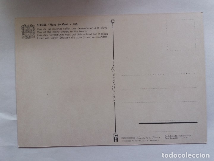 Postales: TARJETA  POSTAL  - SITGES PLAYA DE ORO 146 - Foto 2