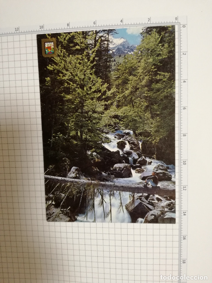 Postales: POSTAL N&ordm; 347 - CATALU&Ntilde;A - PIRINEOS DE LERIDA, VALLE DE ARAN, CASCADA DEL JOEU - ED. FISA 1971