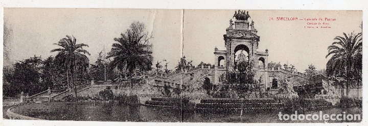 Postales: Barcelona. Cascada del Parque. Postal Doble. - Foto 1