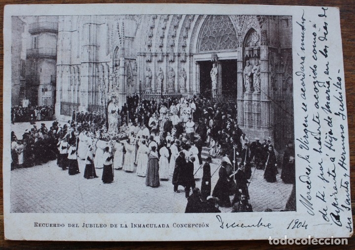 Postales: RECUERDO DEL JUBILEO DE LA INMACULADA CONCEPCI&Oacute;N - CIRCULADA 1904- IMP. BOFARULL