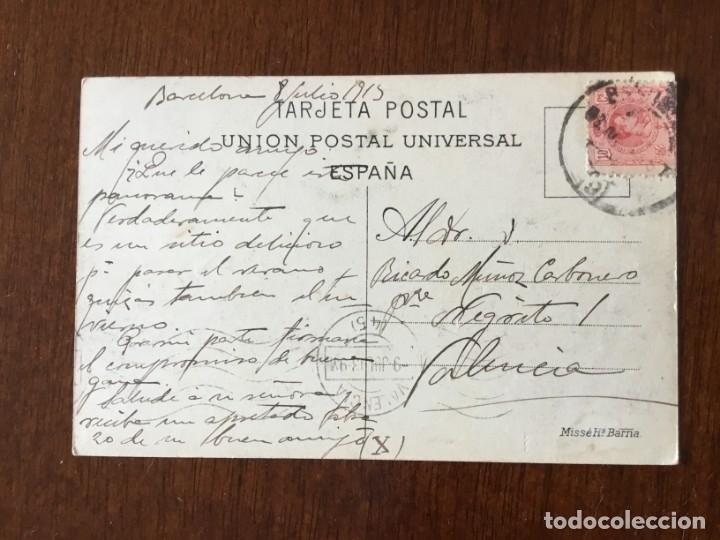 Postales: Parque G&uuml;ell, Barcelona, postal circulada. - Foto 2