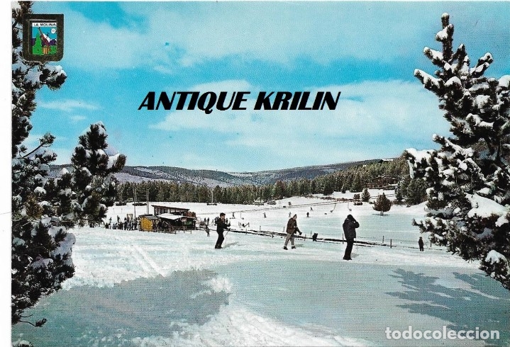 Postales: LA MOLINA N&ordm; 1357 TELESQUIS ARRASTRE PISTA LARGA .- ESCUDO DE ORO / SIN FRANQUEAR