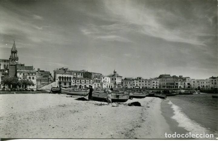 Postales: PALAMOS-PLAYA- FOTOGR&Aacute;FICA CEBOLLERO A&Ntilde;O 1955