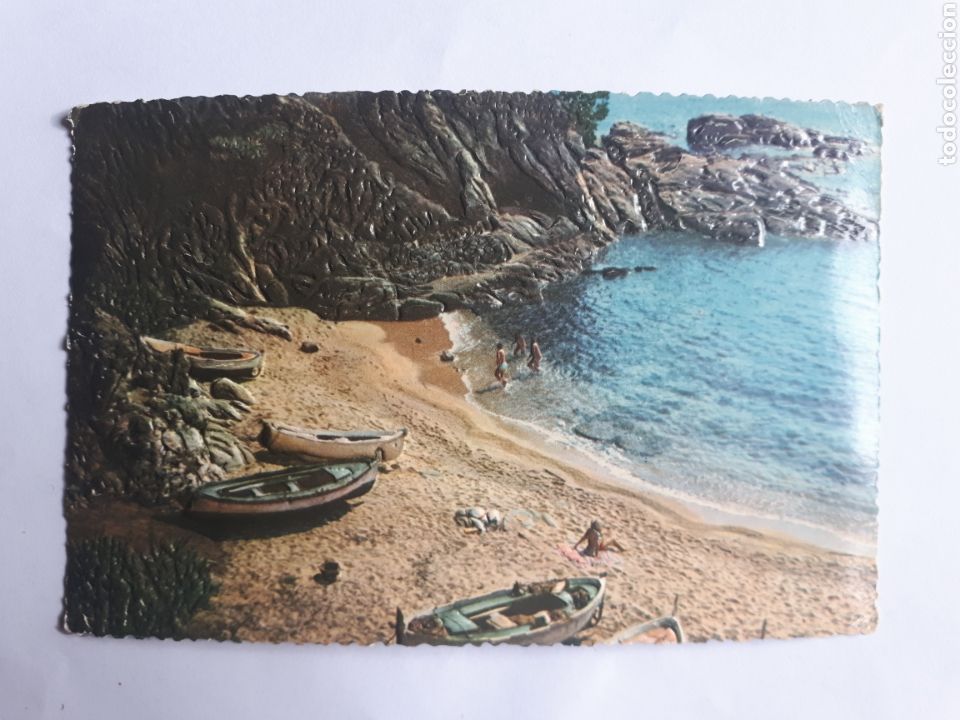 Postales: PLAYA DE ARO. CALA SA COVA. POSTAL EN RELIEVE A&Ntilde;OS 60