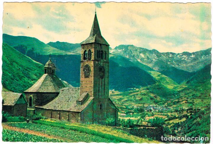 Postales: Vilac (Lerida), iglesia y panoramica de Viella, circulada en 1960