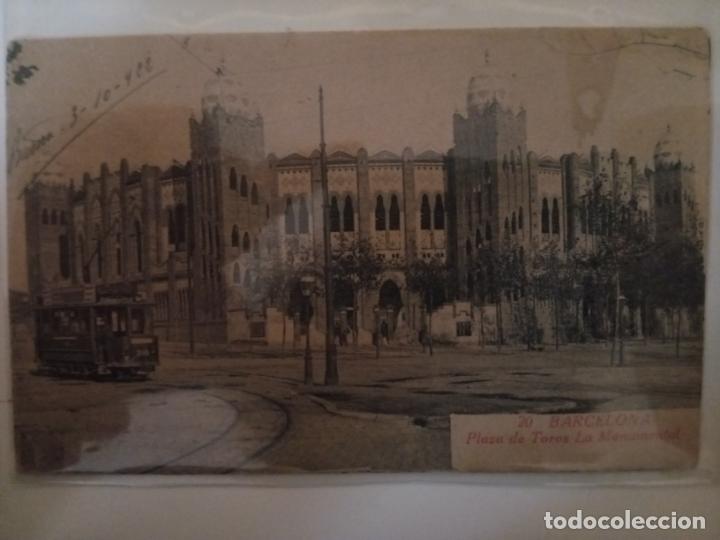 Postales: Postal Plaza de toros La Monumental de Barcelona (circulada)