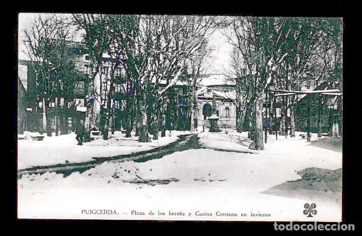Postales: Postal de PUIGCERDA: Pla&ccedil;a dels Herois i Casino Ceret&agrave; a l'hivrern Ed.MTIL