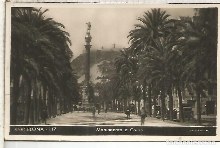 Postales: BARCELONA PASEO DE COLON ESCRITA - Foto 1