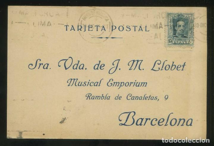 Postales: *Vda. de J. M. Llobet, Barcelona* Circulada Palma Mallorca 1929.