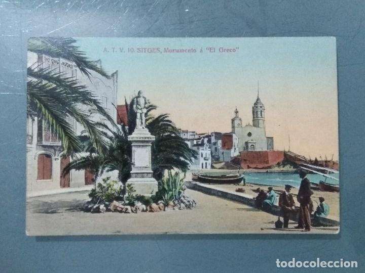 Postales: POSTAL - SITGES N&ordm; 10 MONUMENTO A EL GRECO. - Foto 1