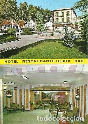 Cartes Postales: POSTAL A COLOR PLAZA DE BARCELONA Y HOTEL LLEIDA SALA DE FIESTAS EDICIONES SICILIA